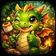 Colorful fantasy creature avatar with unique geometric patterns and vibrant colors, perfect for a profile picture.